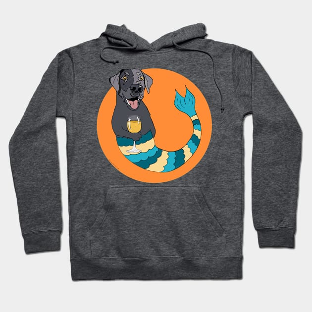 Friday the Black Lab Mermutt Hoodie by abrushwithhumor